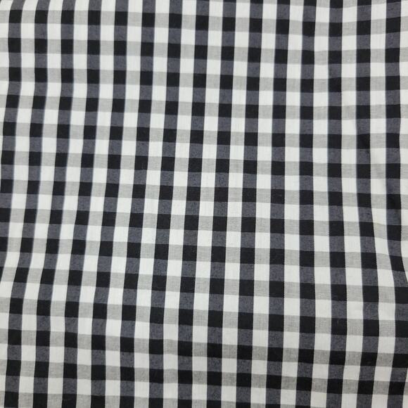 CALVIN KLEIN Women’s Black/White Gingham Bell Sleeve Blouse Keyhole Back Size M - Picture 3 of 8